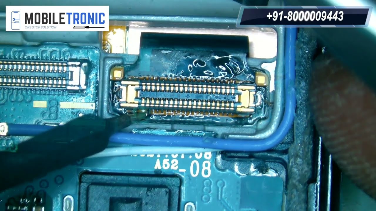 Samsung A52 black screen display repair - 40 pin FPC connector replace without Disassembling