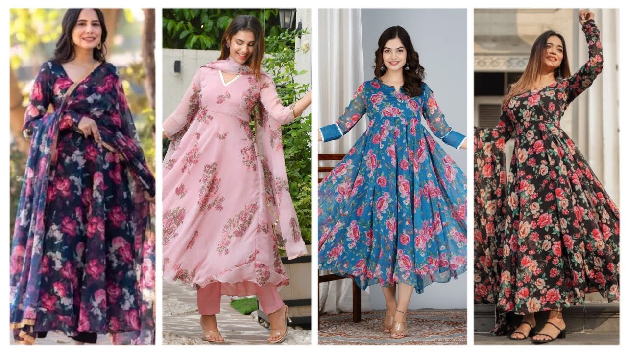 🌺 printed chiffon/Georgette dress designs| messho style dress ideas|| trending dresses ideas
