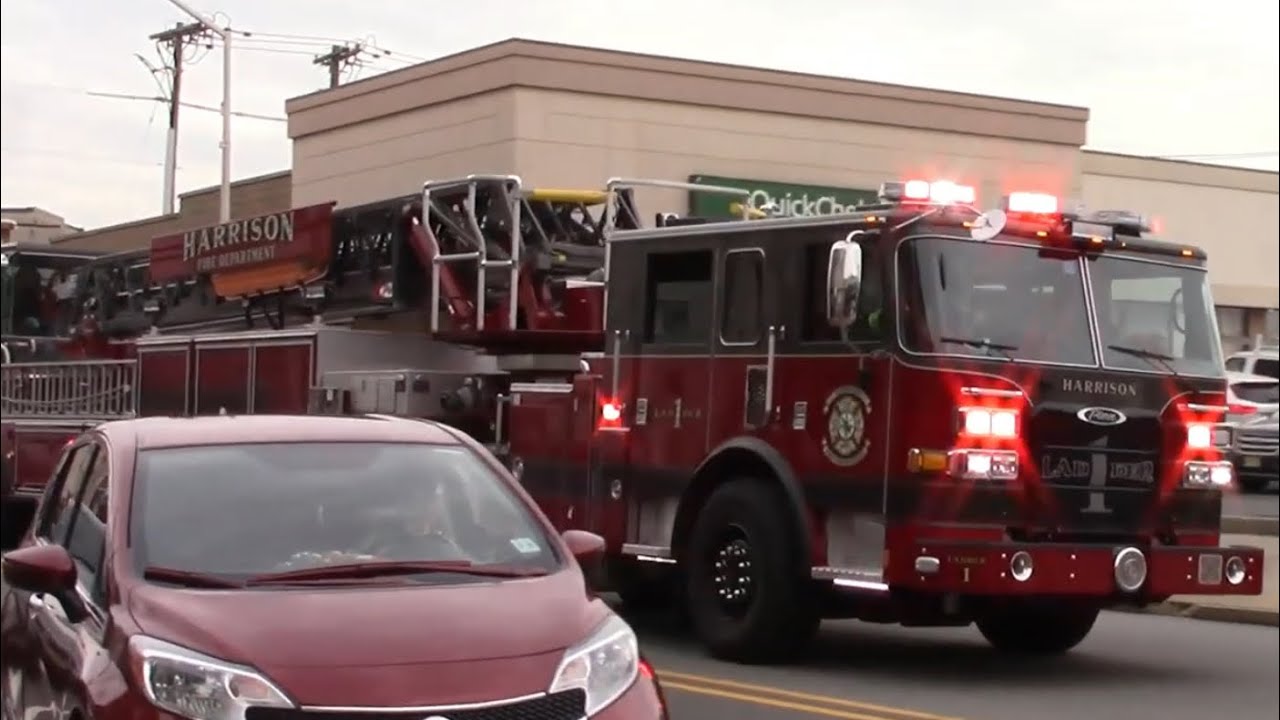 Harrison Fire Dept. NEW Ladder 1 Engine 2 And Car 3 Responding