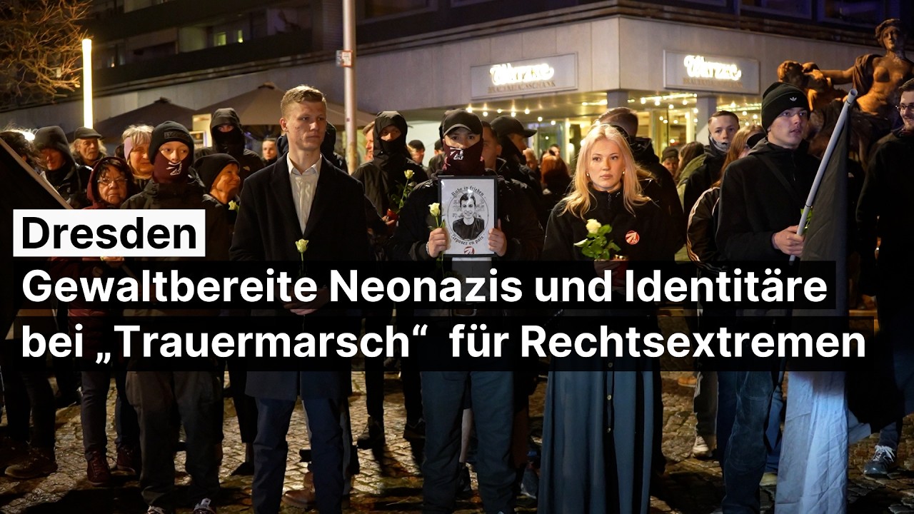 Gewaltbereite Neonazis und Identitäre bei „Trauermarsch“ für Rechtsextremen