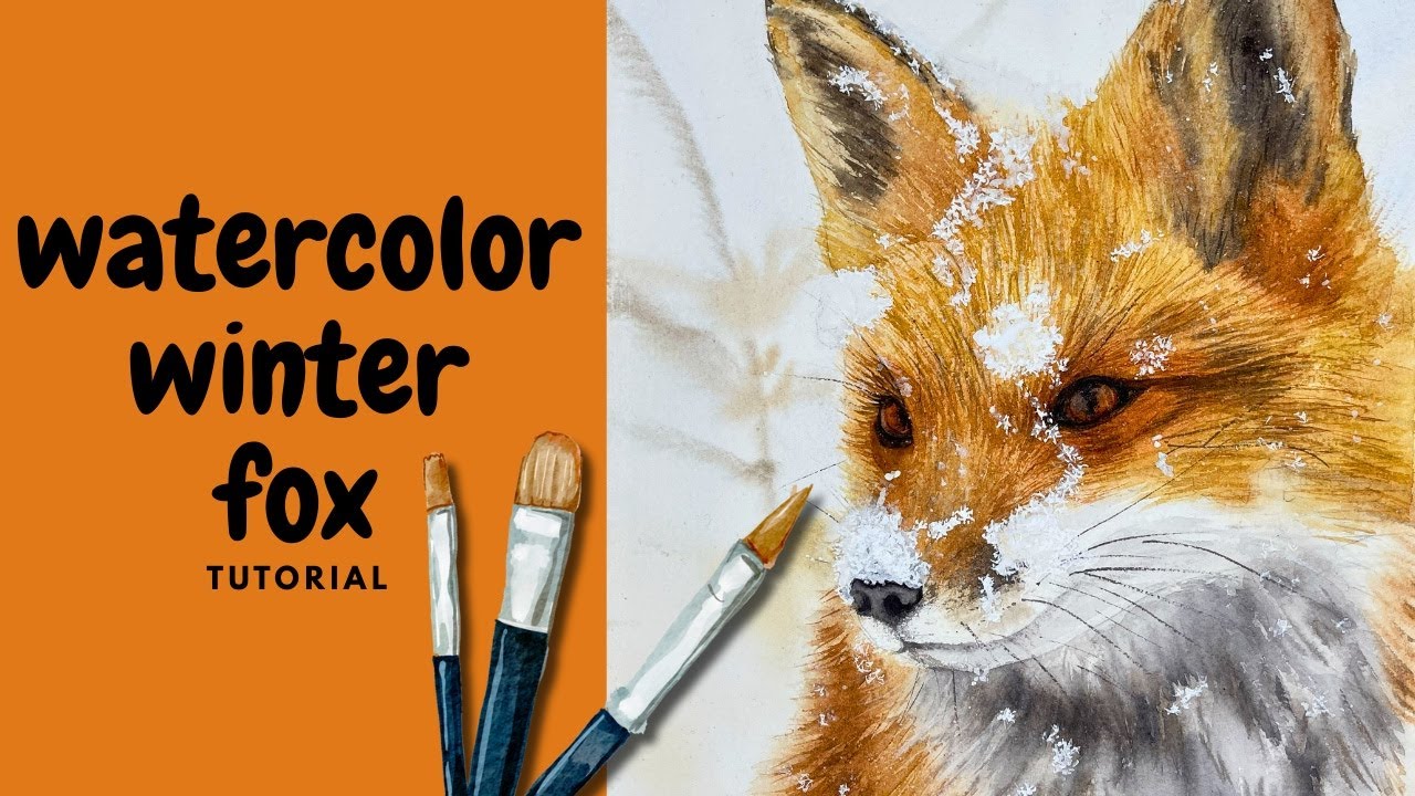 Paint a Snowy Fox Step by Step | Easy Watercolor Painting for Beginners