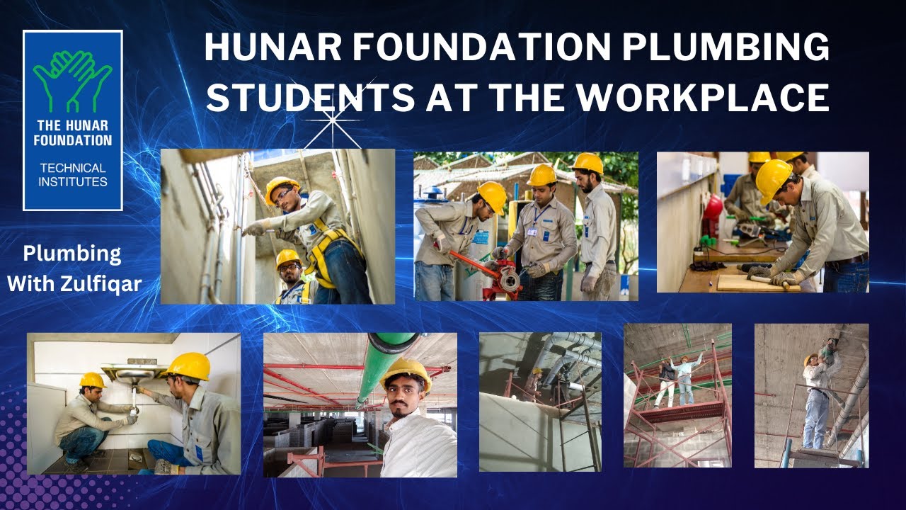 Hunar Foundation DMSTI Karachi Plumbing Students working at Project.
