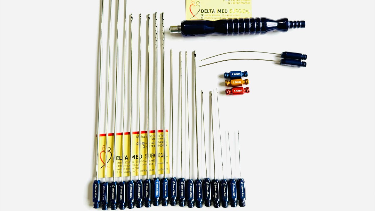 Full Body Liposuction Luer lock Cannulas Fat GraftingCosmetic Surgery Set of 24