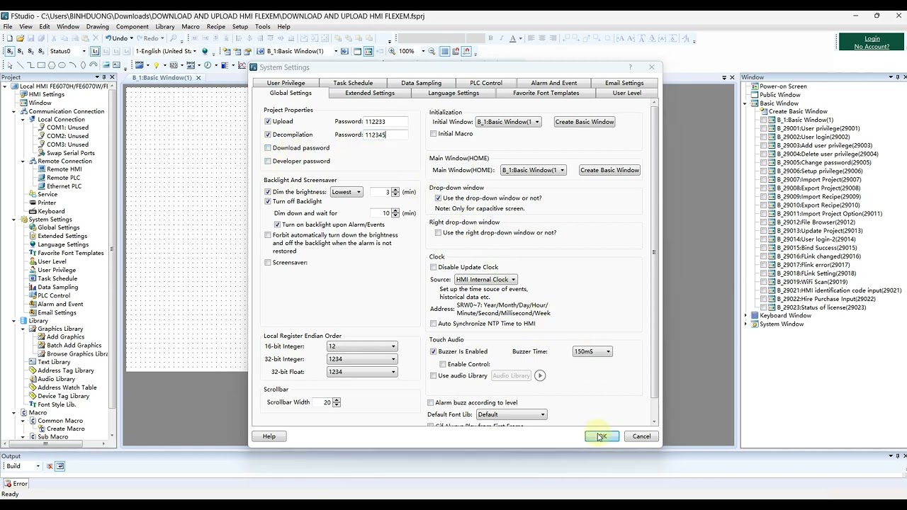 Download and Upload HMI FLEXEM