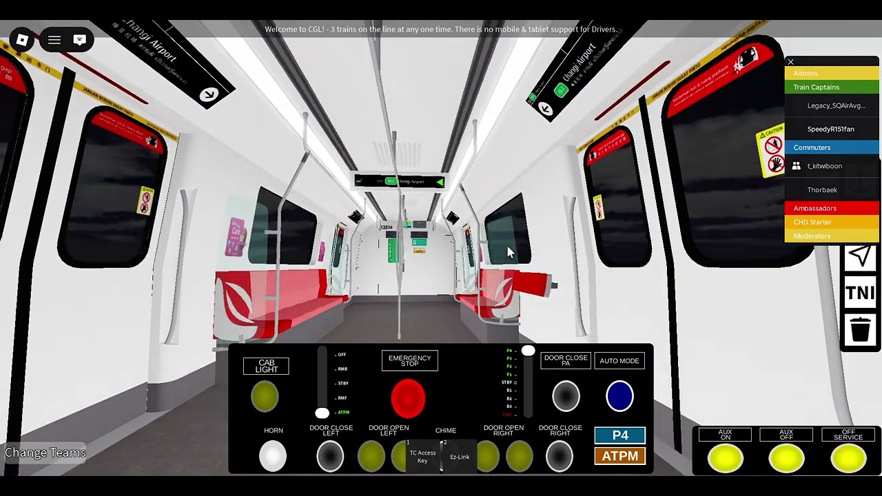 Roblox CGL Alstom R151 835/836 From EW4/CG Tanah Merah to CG2 Changi Airport