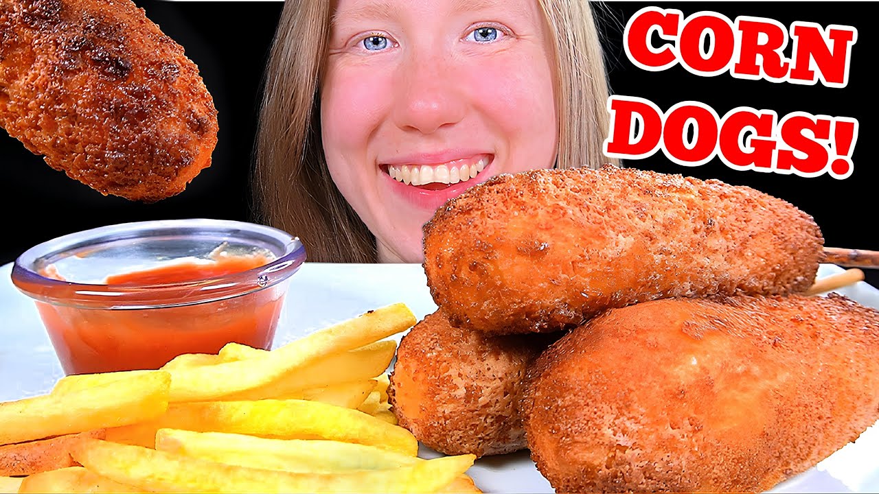 ASMR MOZZARELLA CORN DOGS MUKBANG EATING SOUNDS