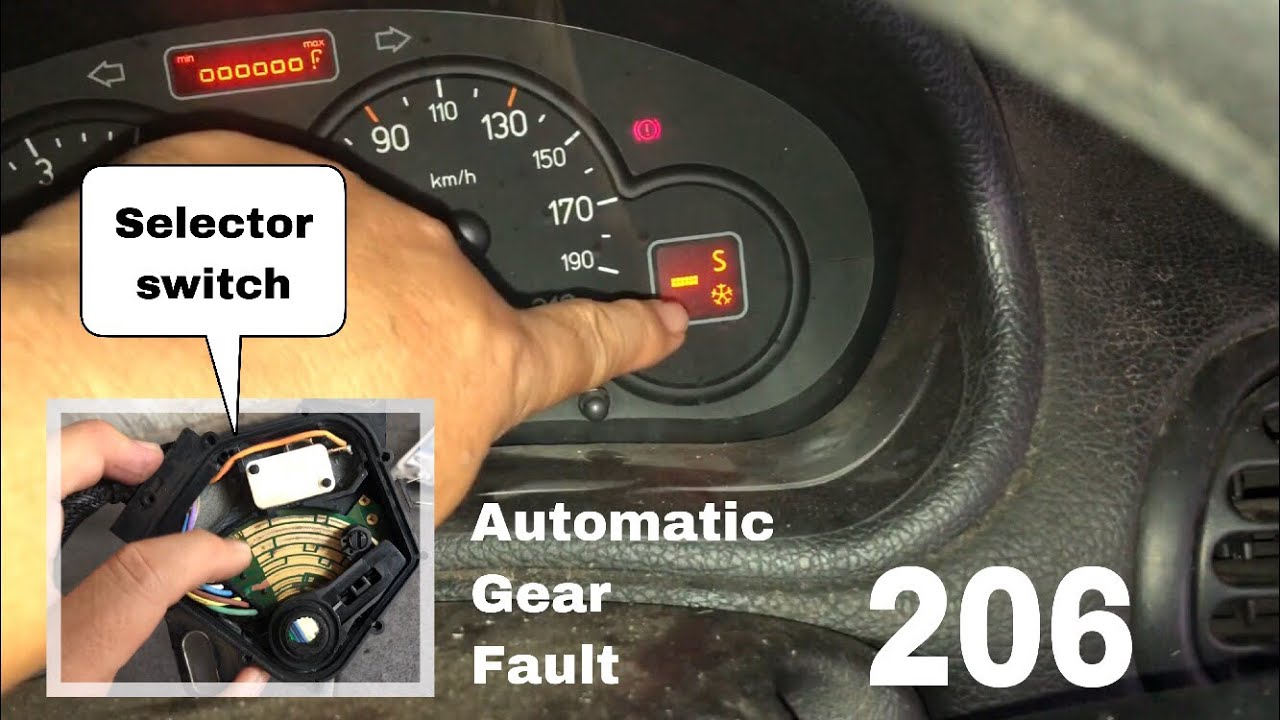 Automatic gearbox menyala peugeot 206 2005 , selector switch rusak