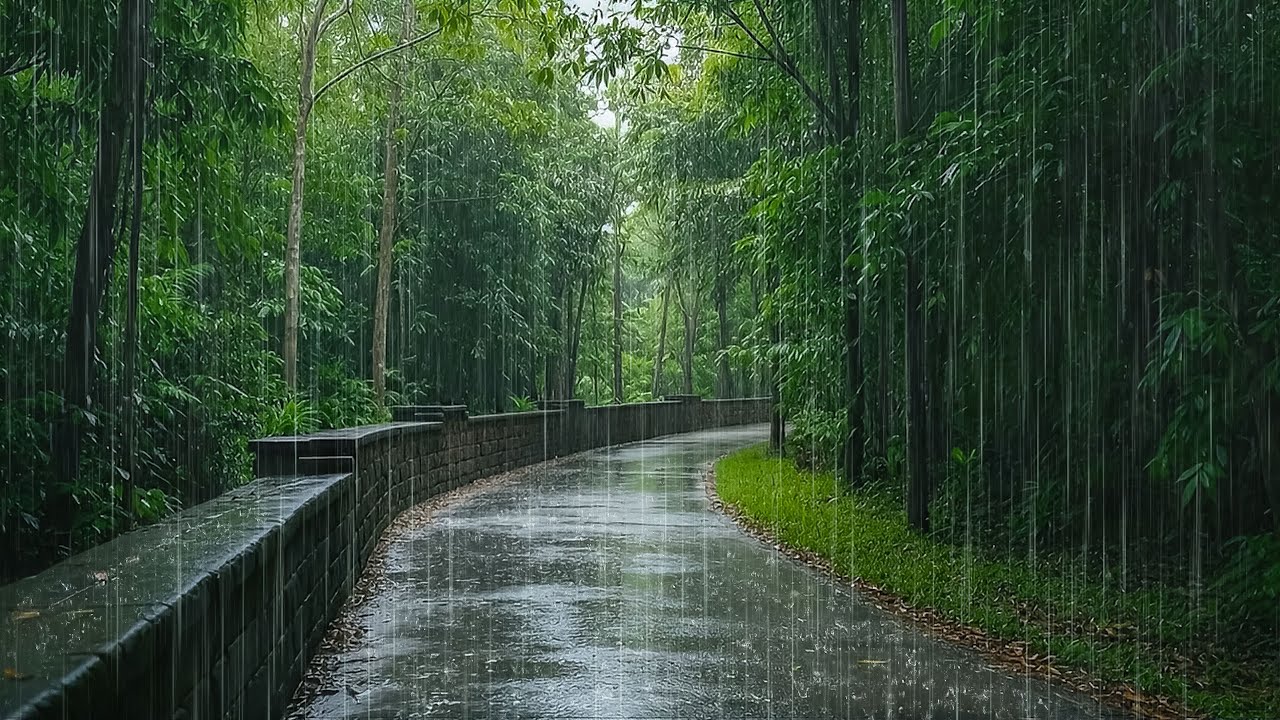 Rain Sounds for Deep Sleep 🌧️ Peaceful Rain on a Forest Path | ASMR White Noise