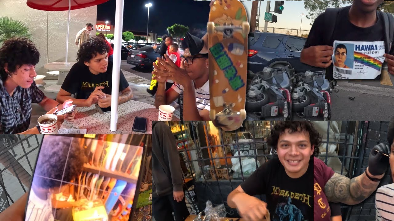 GETTING A SKATEBOARD & PIERCINGS IN SOUTH LA  (WITNESSED A CAR CRASH)