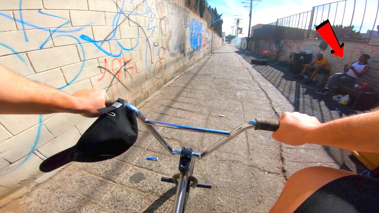 I WENT RIDING DOWN SOME ALLEYS THAT NO ONE SHOULD EVER WALK DOWN IN LA.. (GoPro BMX POV)