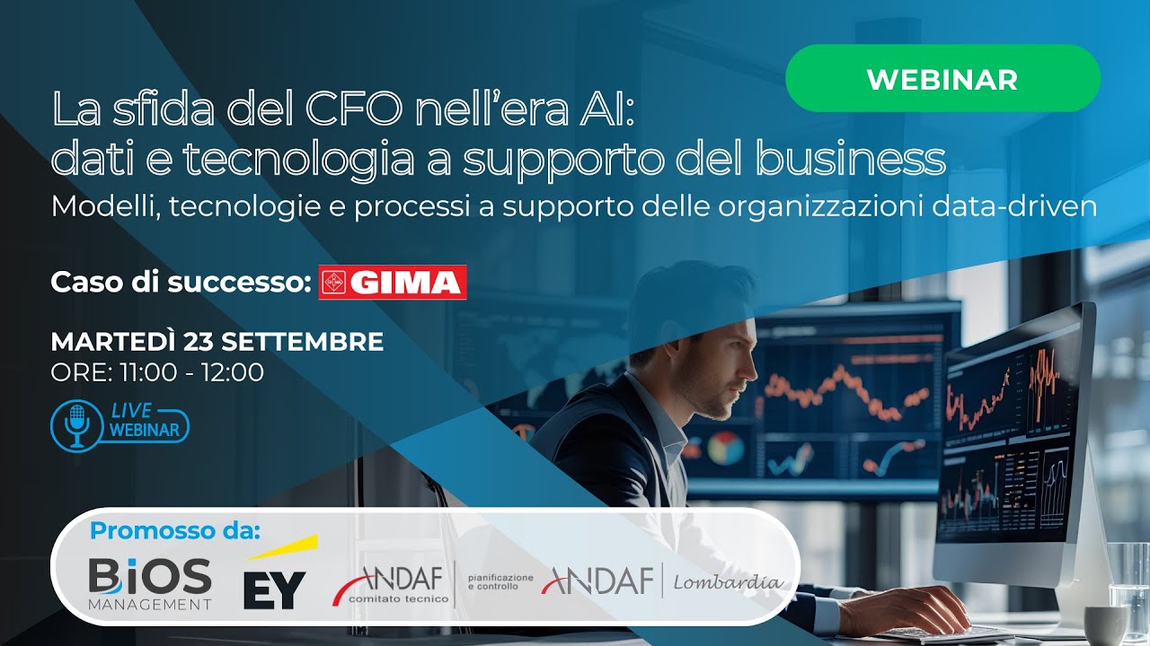 Webinar | La sfida del CFO nell’era AI: dati e tecnologia a supporto del business