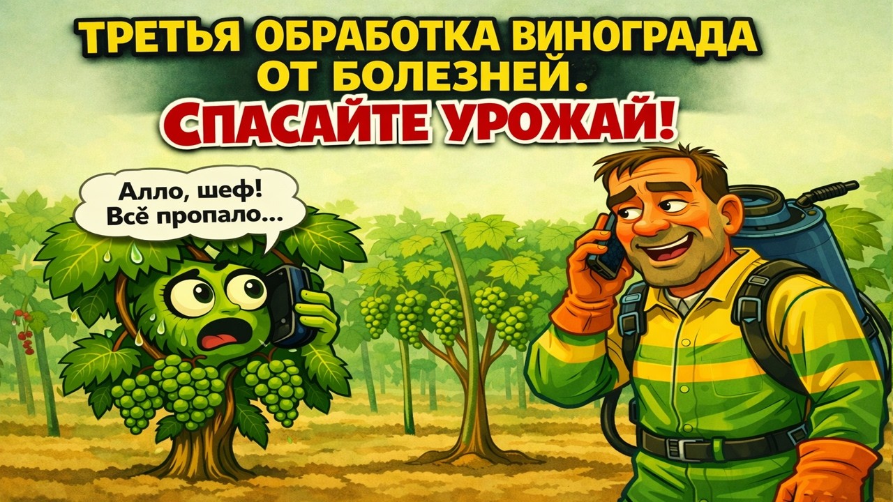 🍇 Срочно! Третья ОБРАБОТКА ВИНОГРАДА от БОЛЕЗНЕЙ! Ее пропускают 80% виноградарей, а затем жалуются!