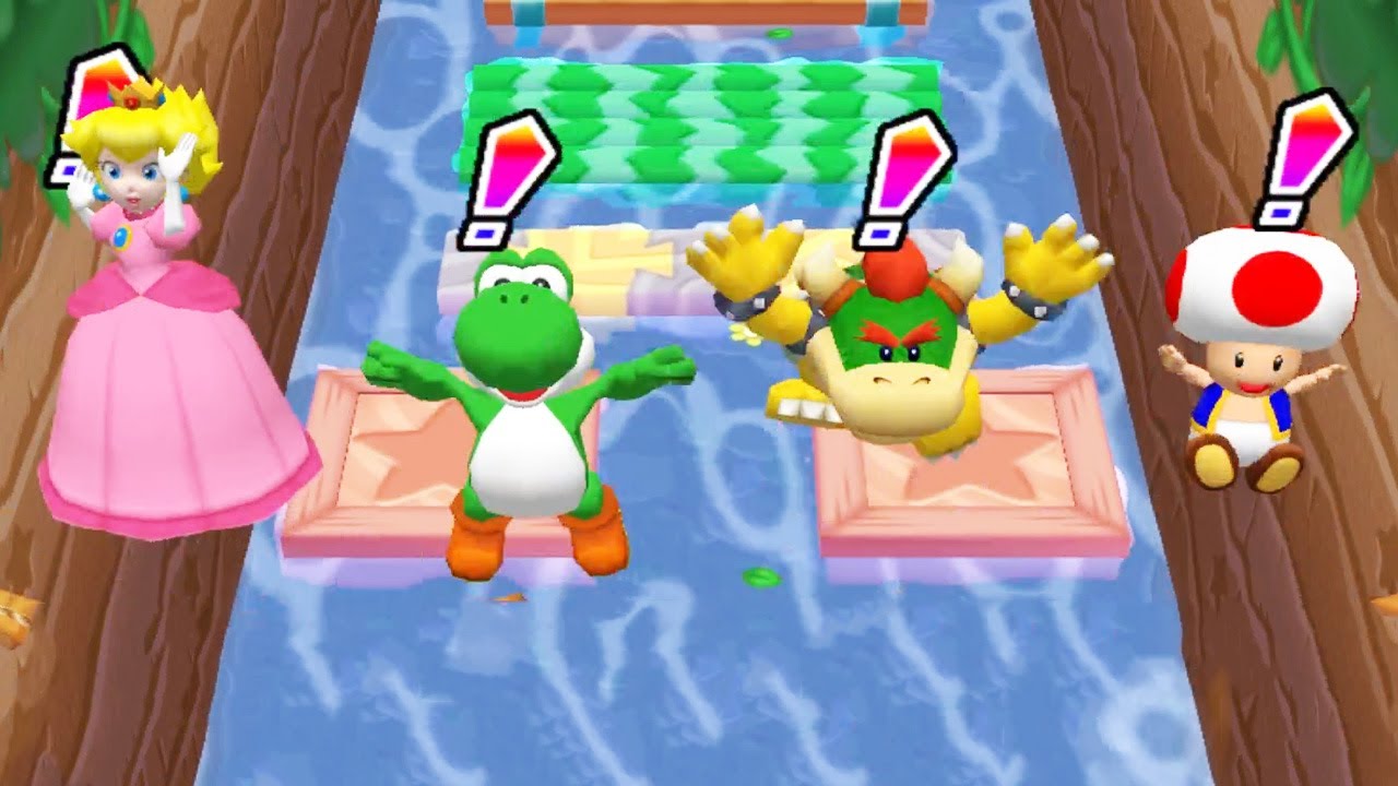 MARIO PARTY 6 - BATTLE BRIDGE - PEACH VS YOSHI VS BOWSER JR. VS TOAD (BRUTAL)