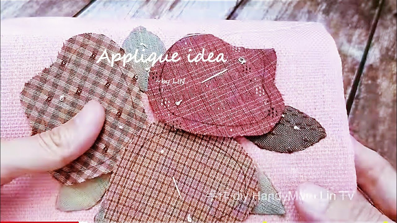 Идея аппликации / Аппликация на розу с ручным стежком / 手縫 い バ ラ パ ッ チ #HandyMum