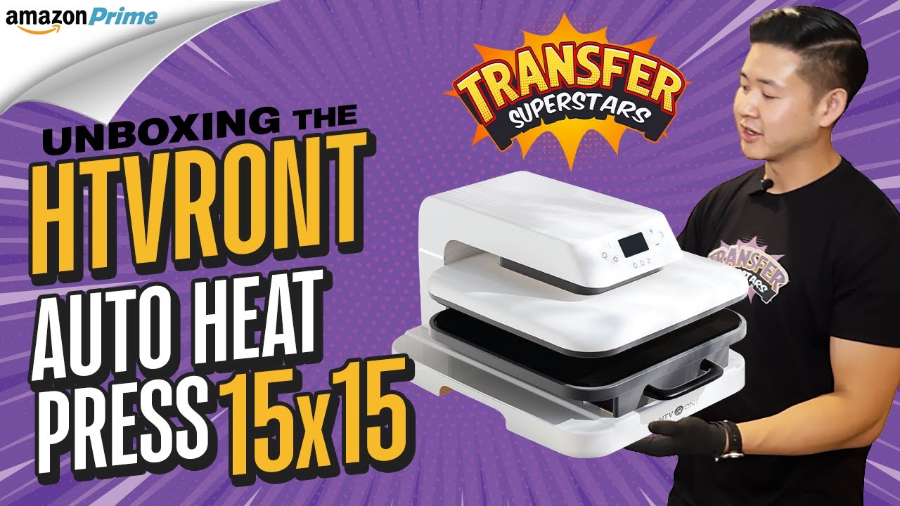 Unboxing the HTVRONT Auto Heat Press and using DTF Transfers