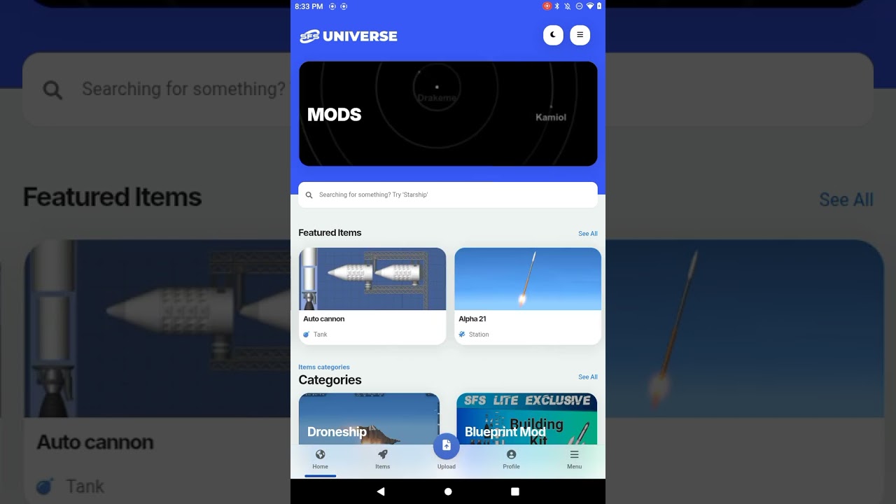 How to download blueprints in space flight simulator the app is called SVS UNIVERSE (tutorial)