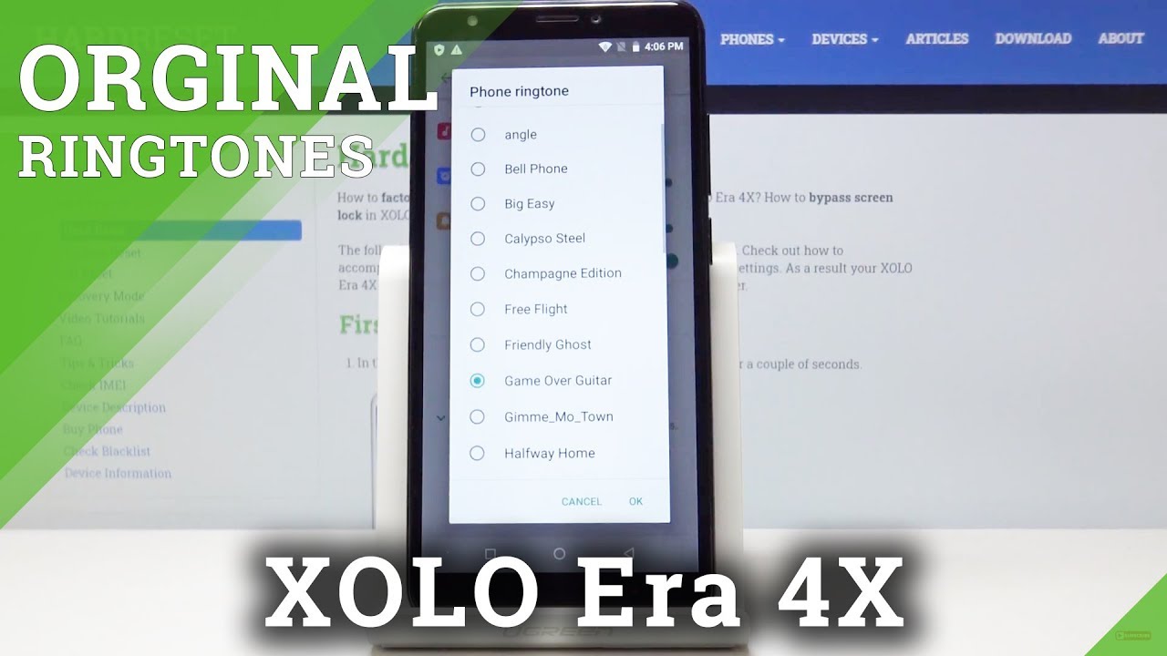 Как изменить рингтон в XOLO Era 4X – Список рингтонов