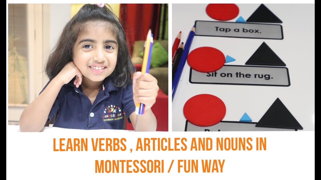 Learn Verbs,Articles &Nouns in Montessori way-The Little English Teacher is teaching english grammar