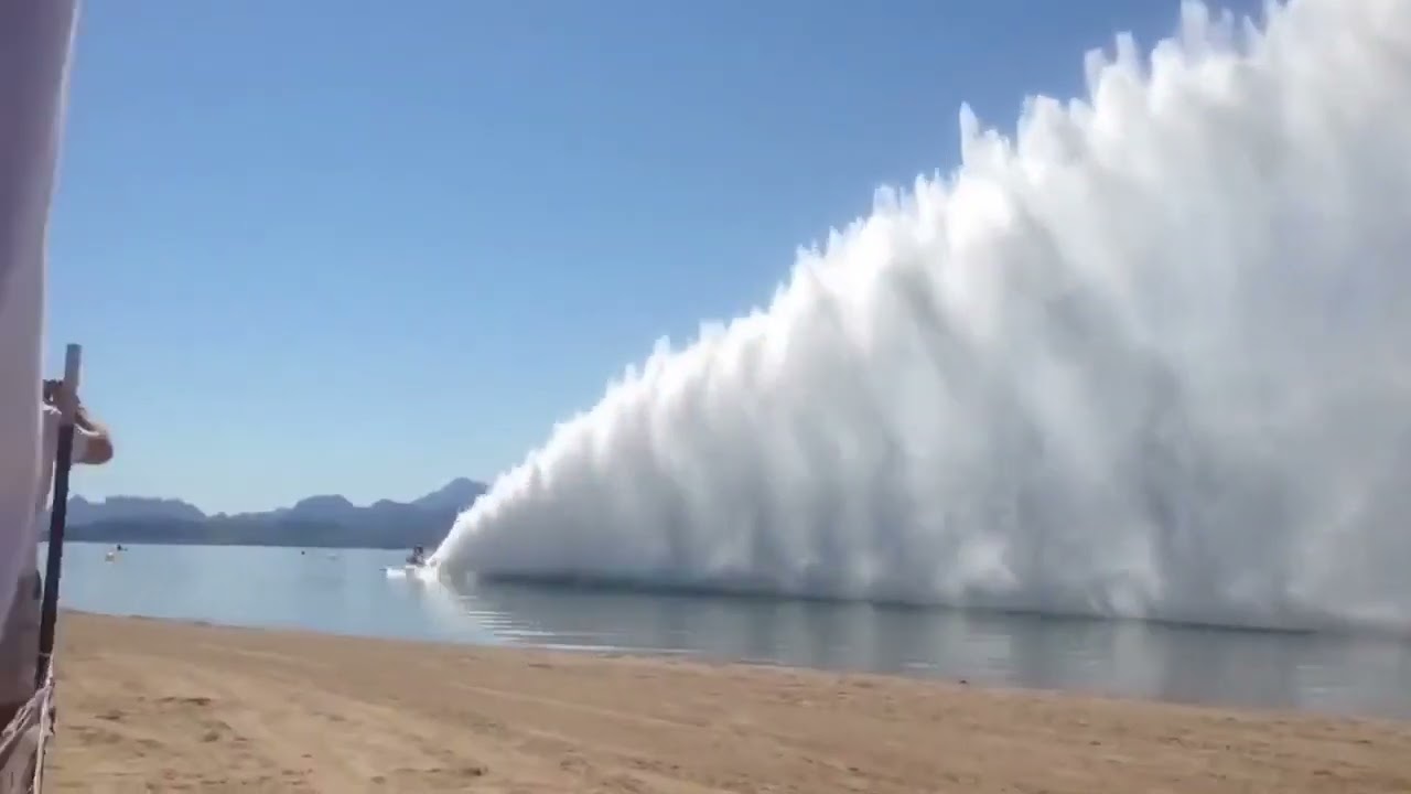 The rooster tail of a top fuel drag boat
