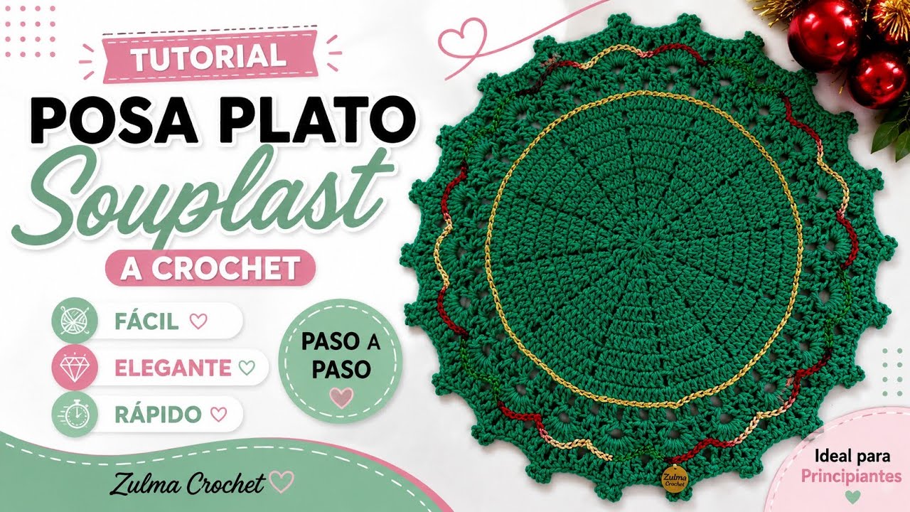Posa plato, Souplast a crochet fácil, elegante y rápido paso a paso | Ideal para Principiantes 