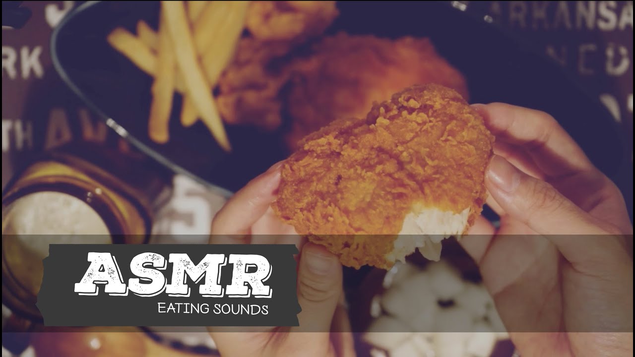 [ASMR]KFC 바삭한 치킨 이팅사운드/ KFC Crunchy chicken/Eating sounds/No talking/먹방