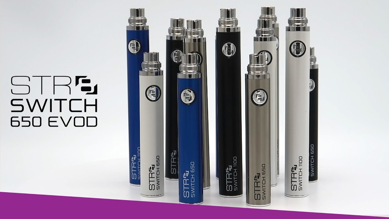 STR8 Switch 650 mAh Evod Vape Battery with Smart Charger | 360 View