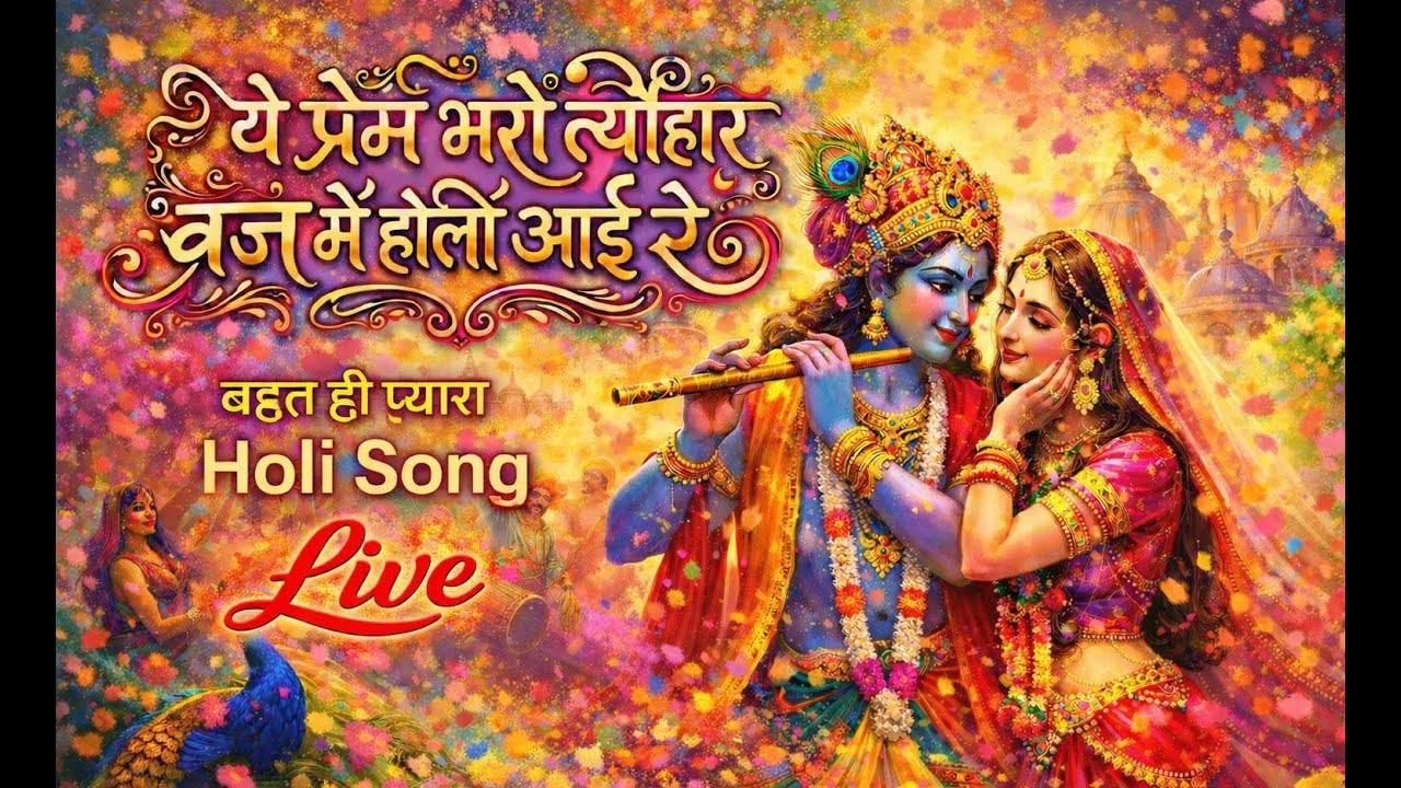 राधा कृष्ण बहुत ही मधुर गाना:🙏❤️❤️ ye prem bharo tyohar #radhakrishna #holi #radheradhe