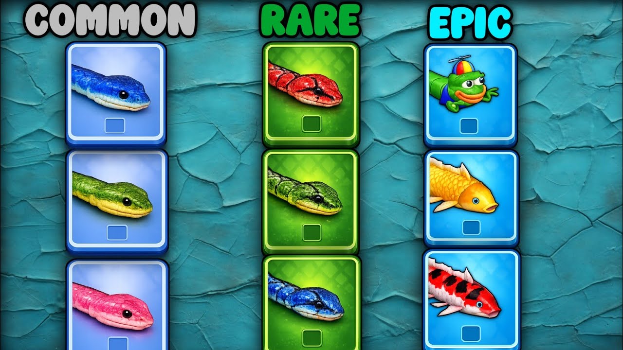 😱 SNAKE CLASH IO: COMMON🆚RARE🆚EPIC — MAX LEVEL SKIN COMPARISON ! WHICH SNAKE IS ACTUALLY BEST?🔥#208