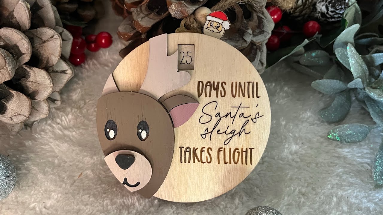 DIY Reindeer Countdown Ornament | Cute Laser Cut Christmas Craft