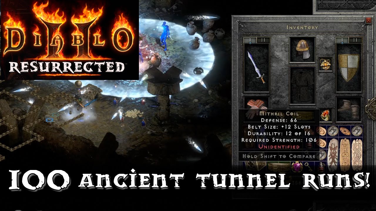 Diablo 2 Resurrected: 100 Ancient Tunnel Runs Drop Highlights!!!