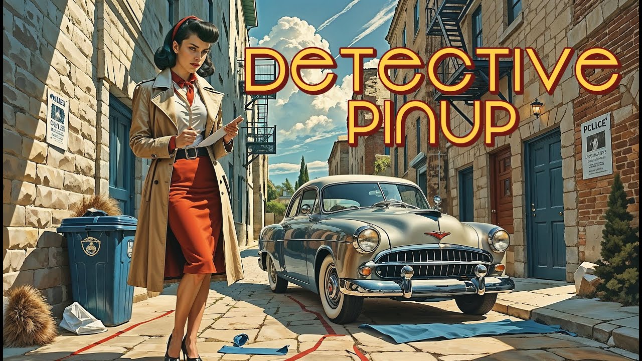 Detective Pinup 1950’s AI Animation | Vintage Art Showcase - 4K
