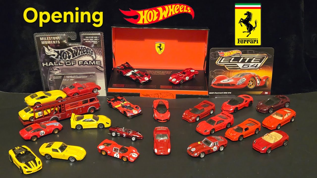 Opening Hot Wheels Ferrari cars - Ferrari 250 GTO - F40 - F50 - Elite 64 1967 Ferrari 330 P4