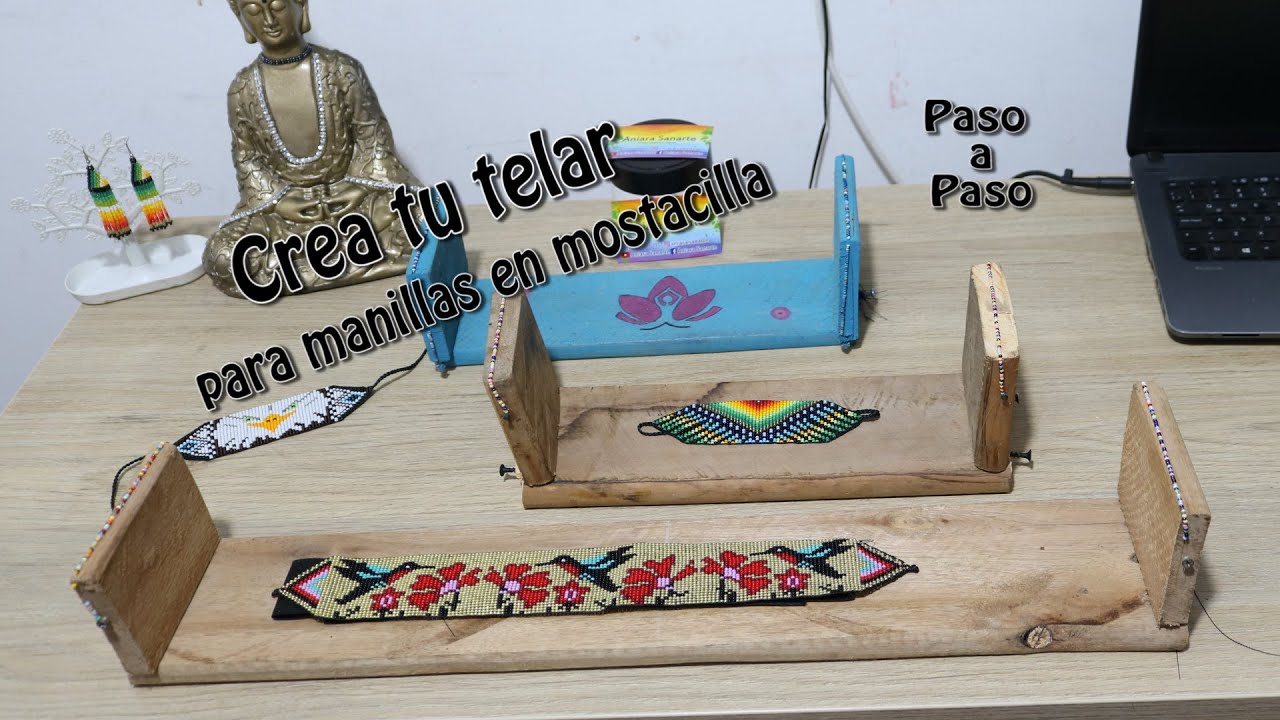 Como hacer un telar para manillas en mostacilla fácil en casa