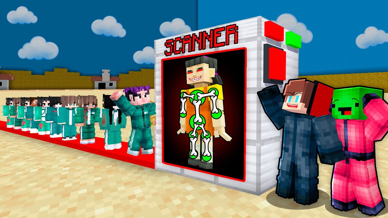 JJ and Mikey Made X-RAY SCANNER to Find IMPOSTER in SQUID GAME 3 - Minecraft Challenge