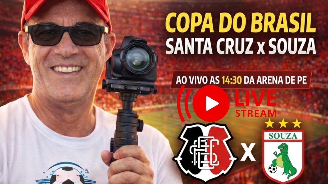 🔴Santa Cruz x Souza AO VIVO: Clima da Copa do Brasil na Arena PE