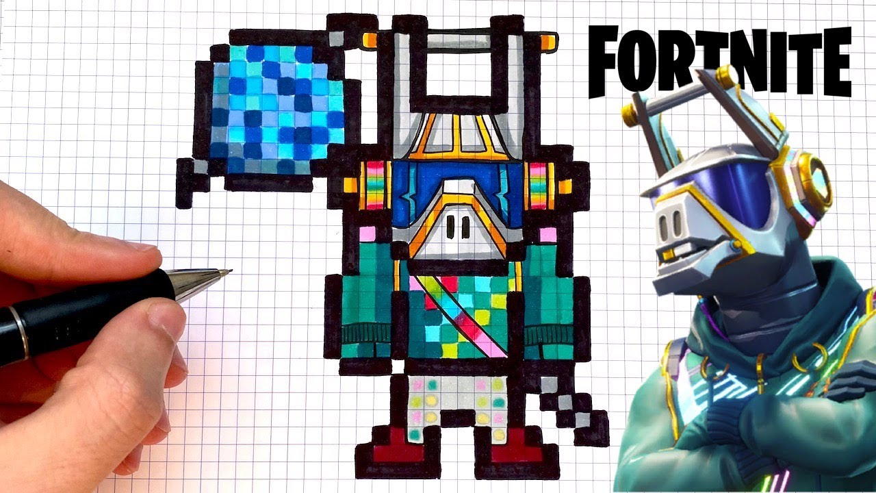 TUTO DESSIN DJ LAMA PIXEL ART FORTNITE