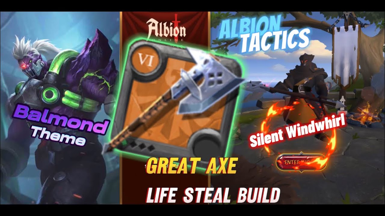 Albion Tactics GreatAxe Life Steal Build | Fights & Guide | Albion Online (Beginner to Pro)