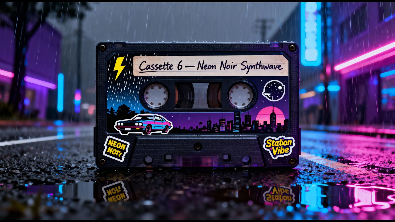 🌃 Cassette 6 &mdash; Neon Noir Synthwave | Retrowave & Darkwave Night Drive [2H]