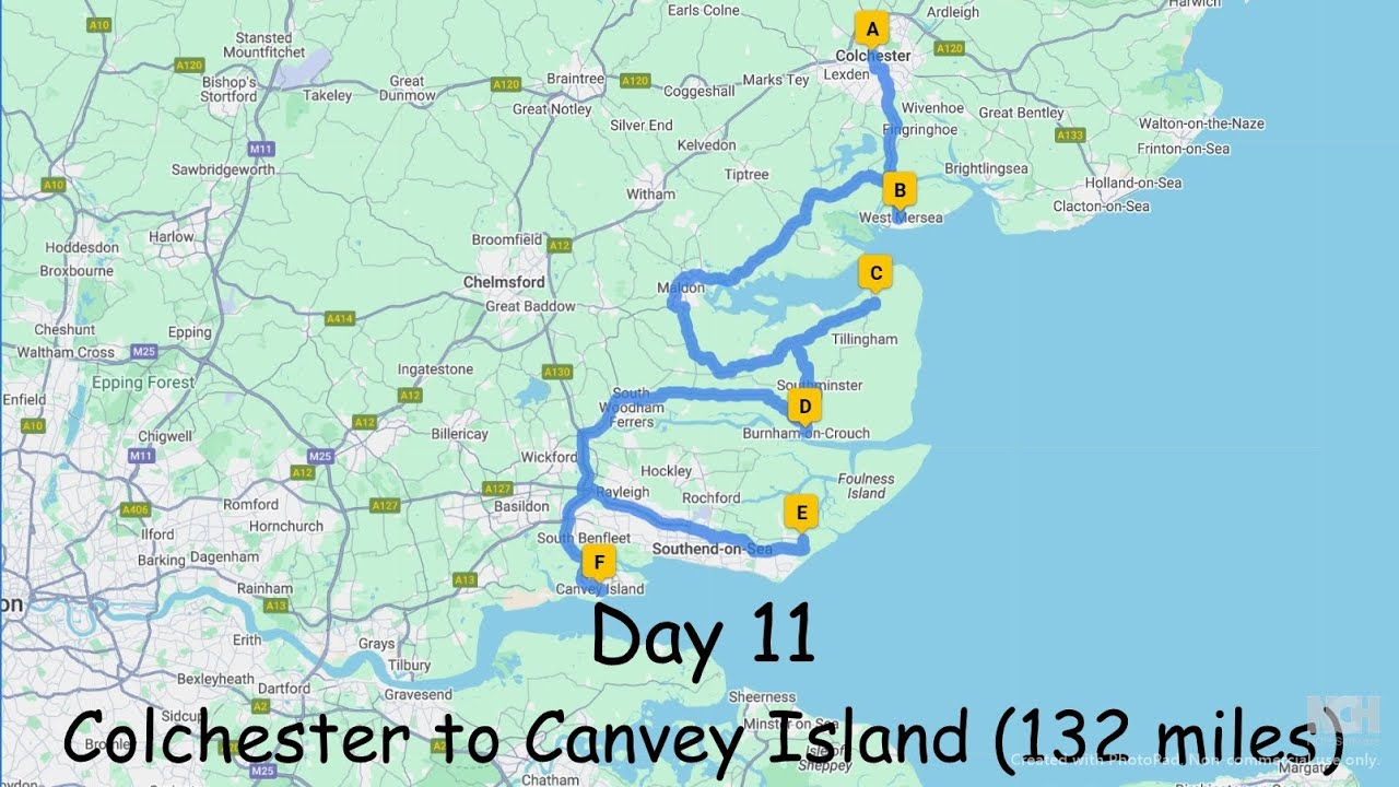 Day 11 - From Robert to William - Road Trip around the coast of Britain -Colchester to Canvey Island