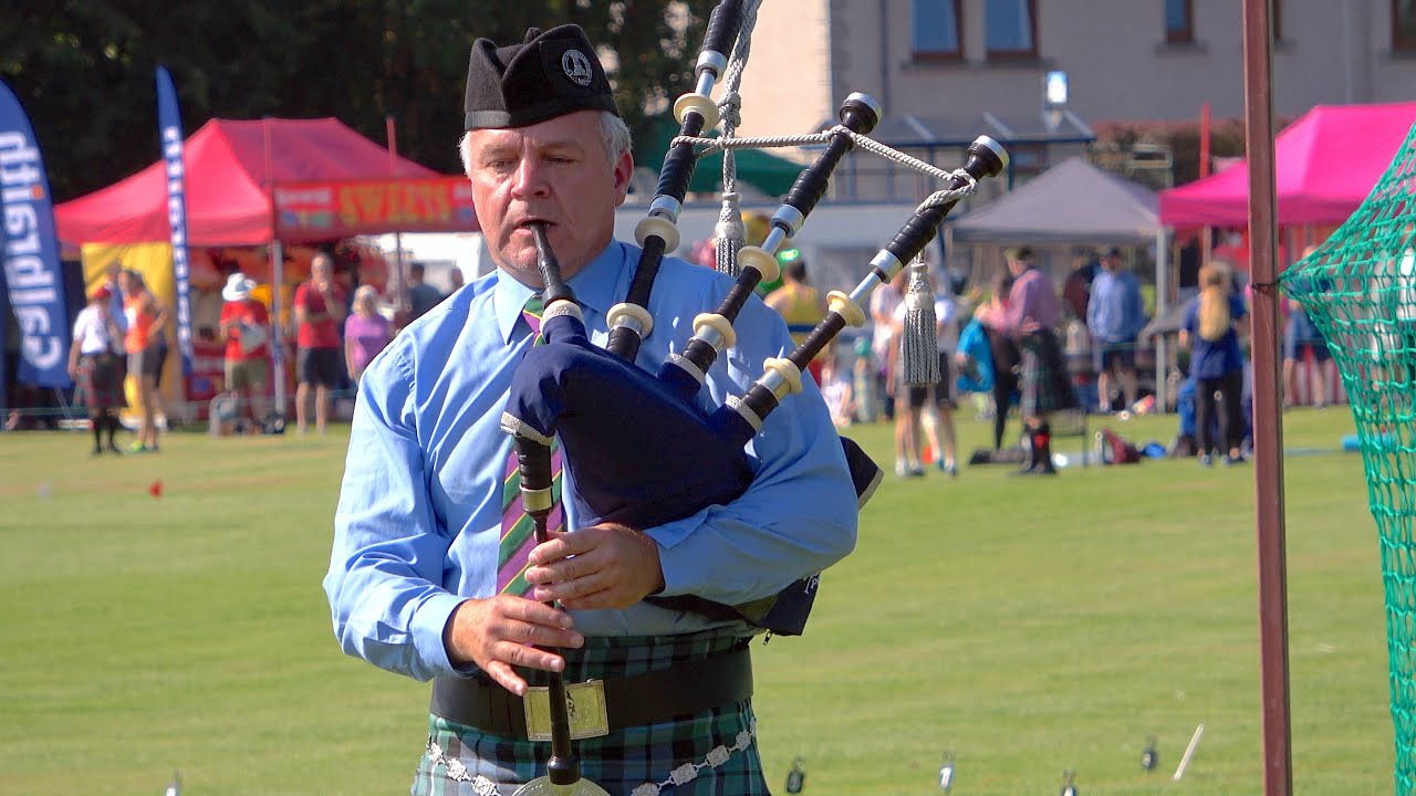 Champion piper Stuart Liddell playing Dr Whittow’s Salute to the 150th Argyllshire Gathering in Oban