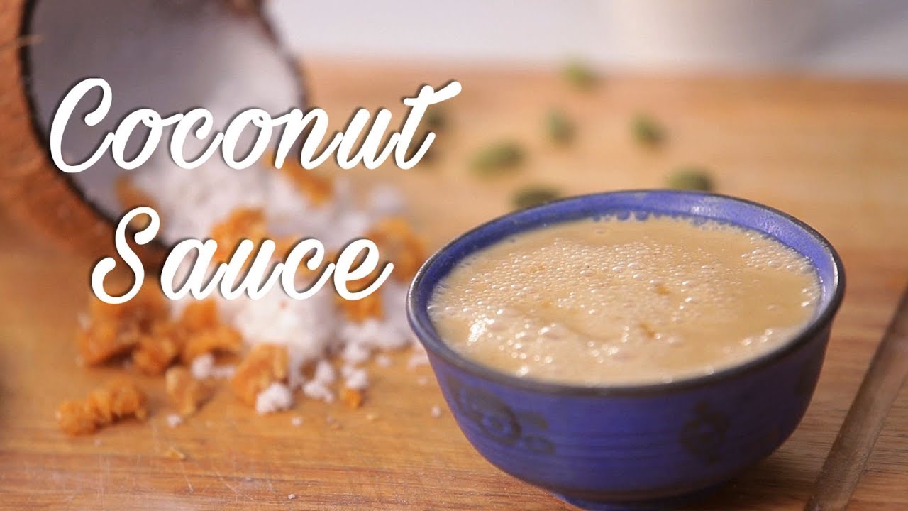 Sweet Coconut Sauce | Homemade Coconut Milk Syrup by Roopa | Easy Coconut Cream Sauce