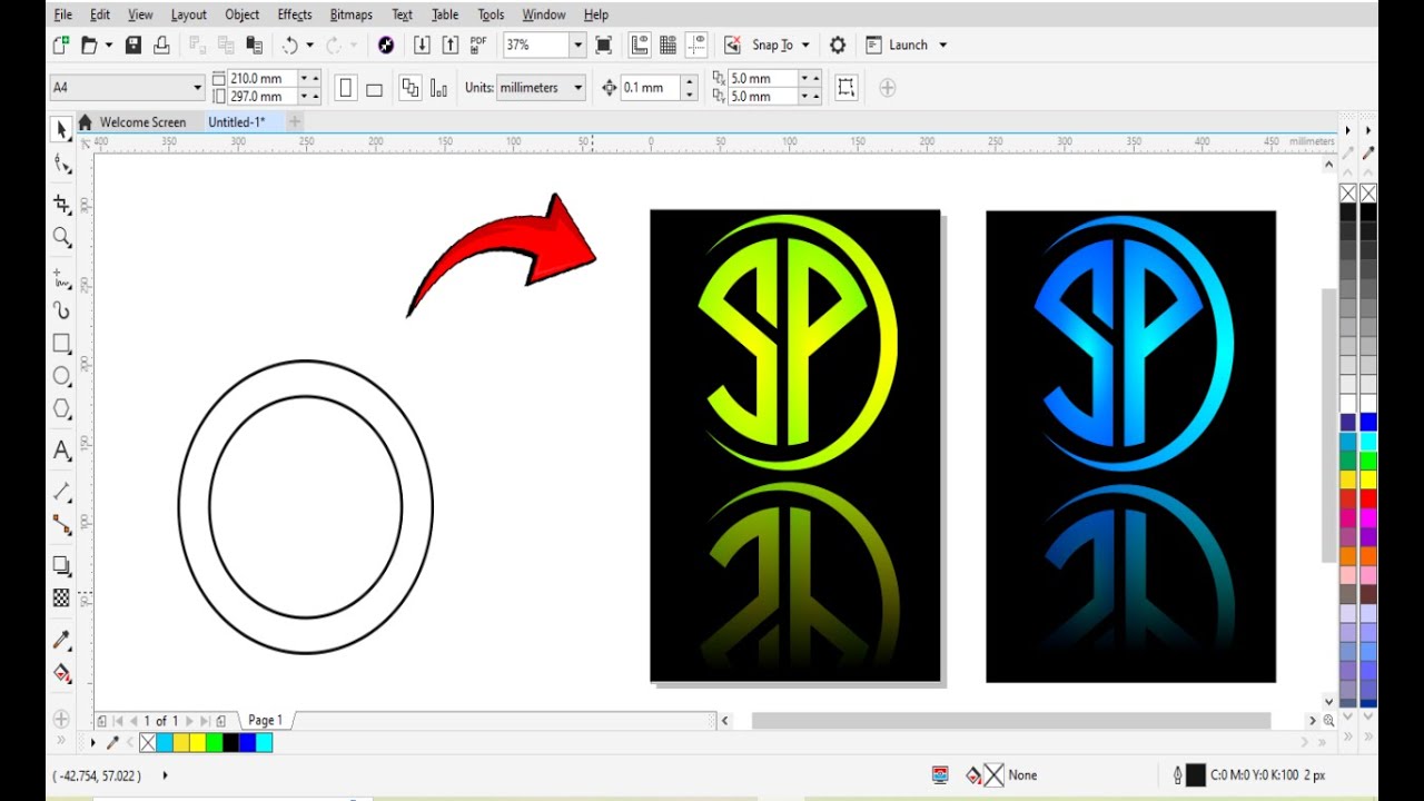 3D Ellipse Logo Design in Coreldraw || 3D Logo in Coreldraw  || Best Design in CorelDraw #Coreldraw