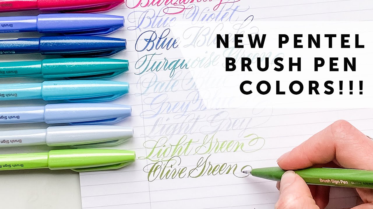 Modern Brush Flourished Lettering with Pentel Sign Touch NEW COLORS!!