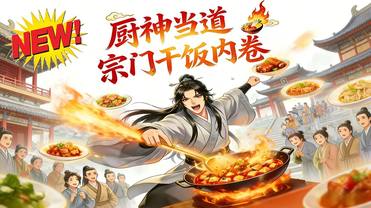 📢【新番上线】《厨神当道：宗门干饭内卷》第1-62集丨救命！杂役弟子觉醒美食系统！炒小炒肉竟引峰主蹭饭，修为暴涨成宗门香饽饽？#奇幻 #穿越 #爱看动漫