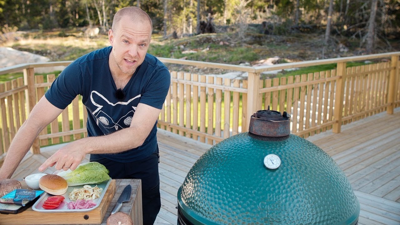 Grillad portabelloburgare är ju så rackarns gott