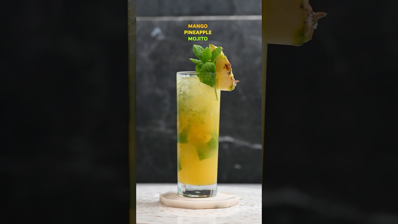 Mango Pineapple Mojito 🌴🍹#cocktails #drink #bar #mojimoj#mojitorecipe #recipe #bar #pineapple