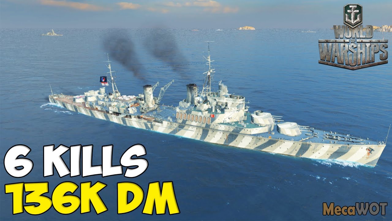 World of WarShips | Fiji | 6 KILLS | 136K Damage - Replay Gameplay 1080p 60 fps