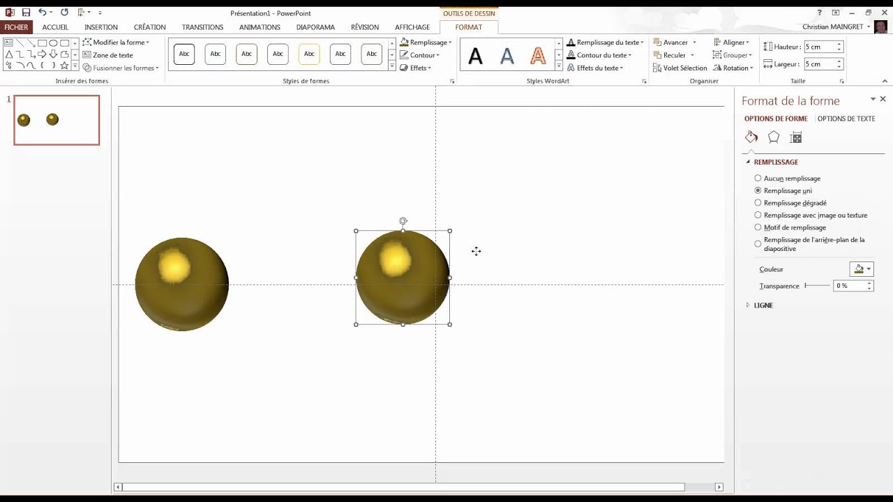 Création d'une boule 3D avec Powerpoint