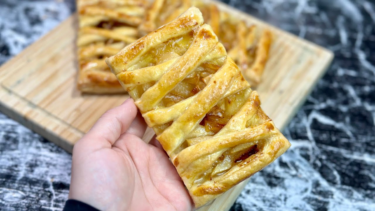 3 pommes et 1 pâte feuilletée pour préparer le meilleur goûter et le plus rapide 😍🍎