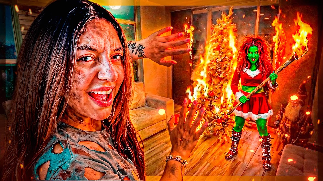 ¡LA GRINCH  QUEMA  MI ARBOL de NAVIDAD! * ESTA LOCA